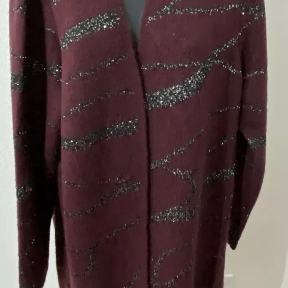 Alfini sick cardigan sweater women’s XXL wall polyester blend ￼purple thick